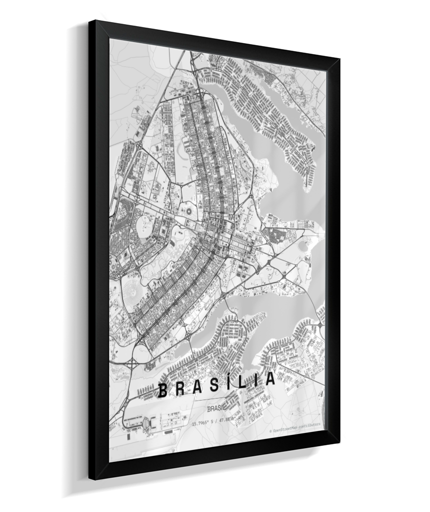 Quadro Vertical Mapa de Brasília