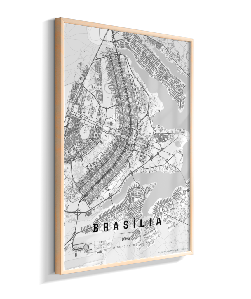 Quadro Vertical Mapa de Brasília