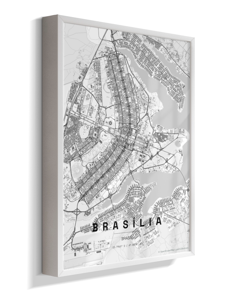 Quadro Vertical Mapa de Brasília