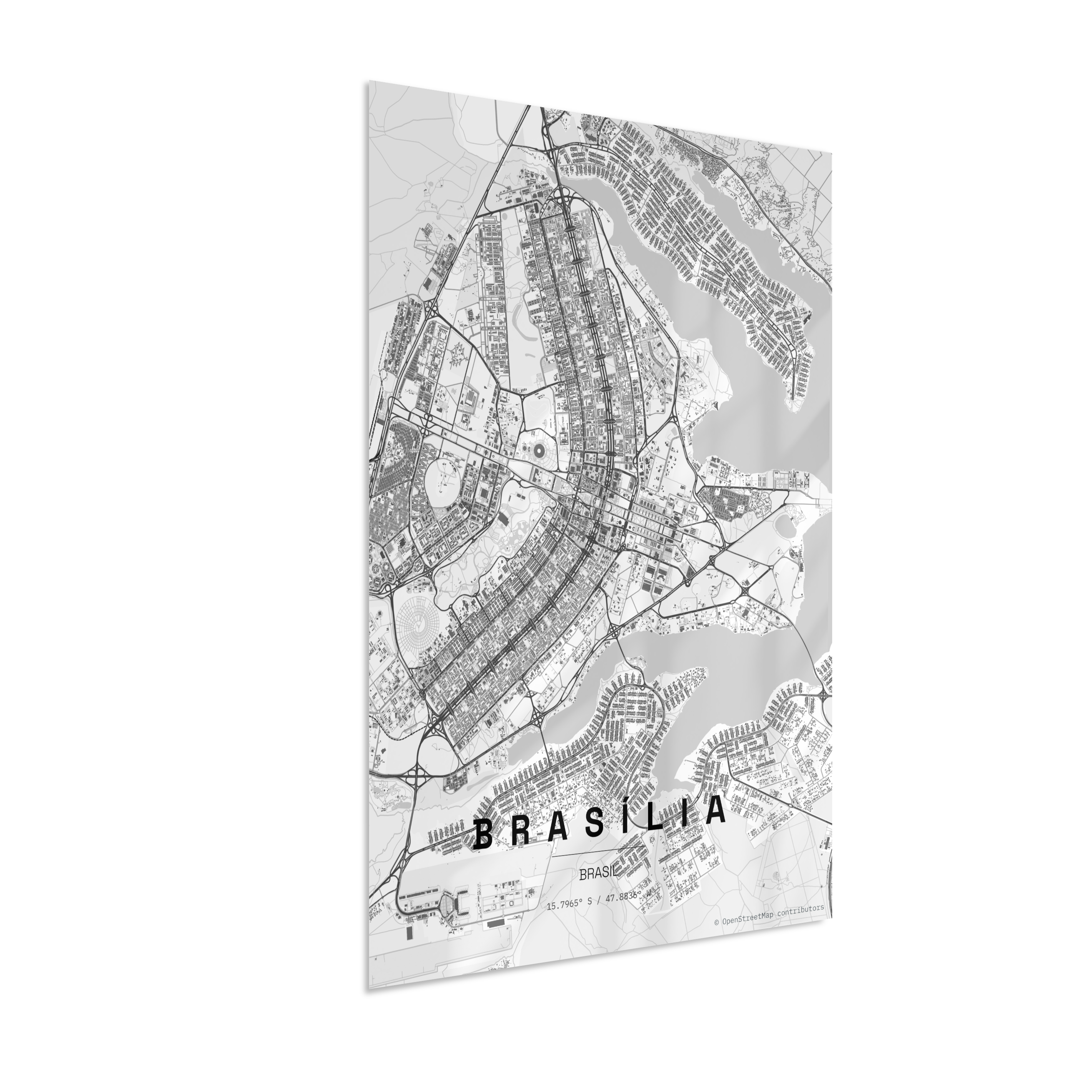 Quadro Vertical Mapa de Brasília