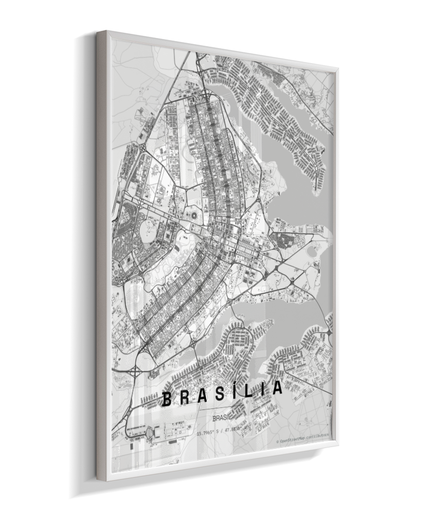 Quadro Vertical Mapa de Brasília