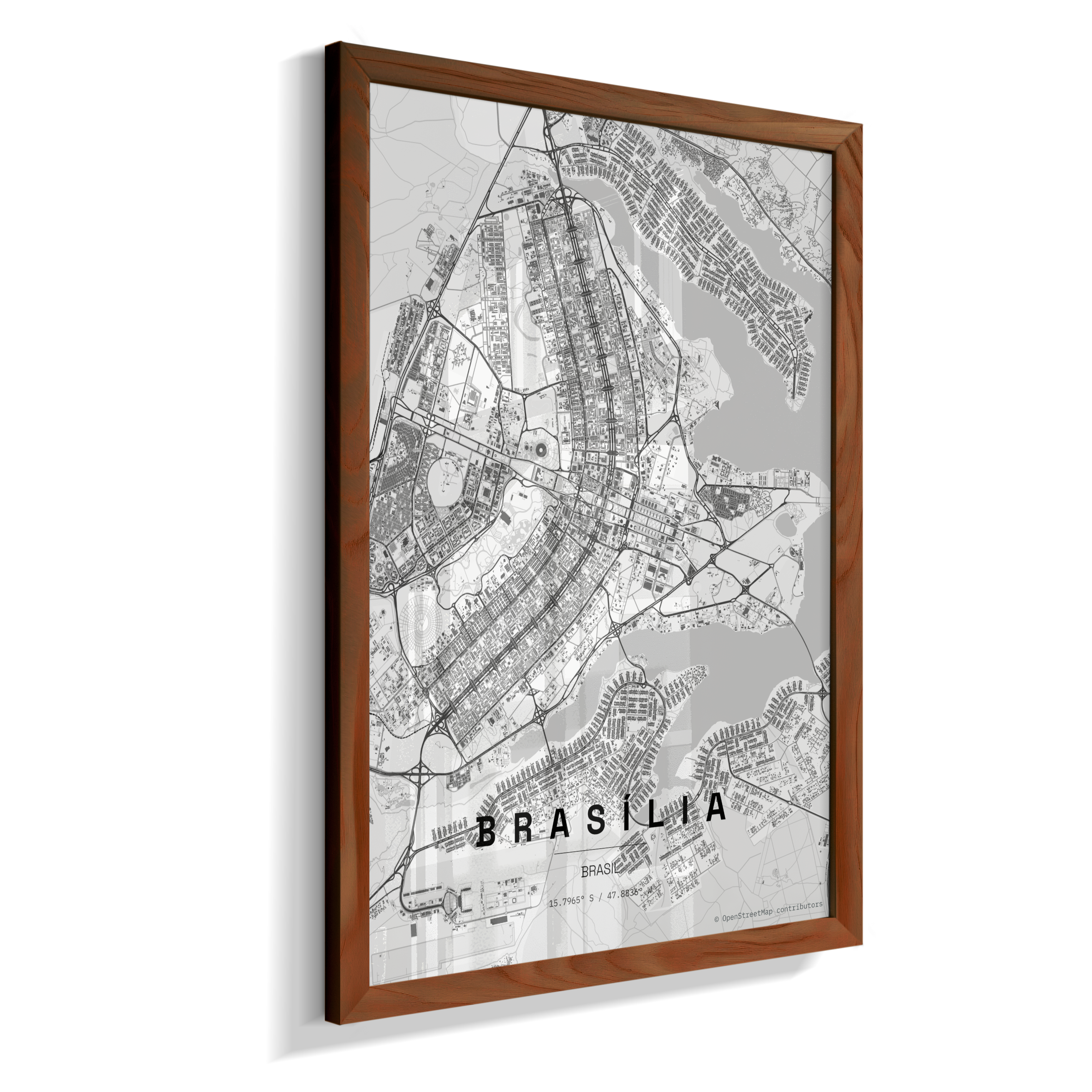 Quadro Vertical Mapa de Brasília