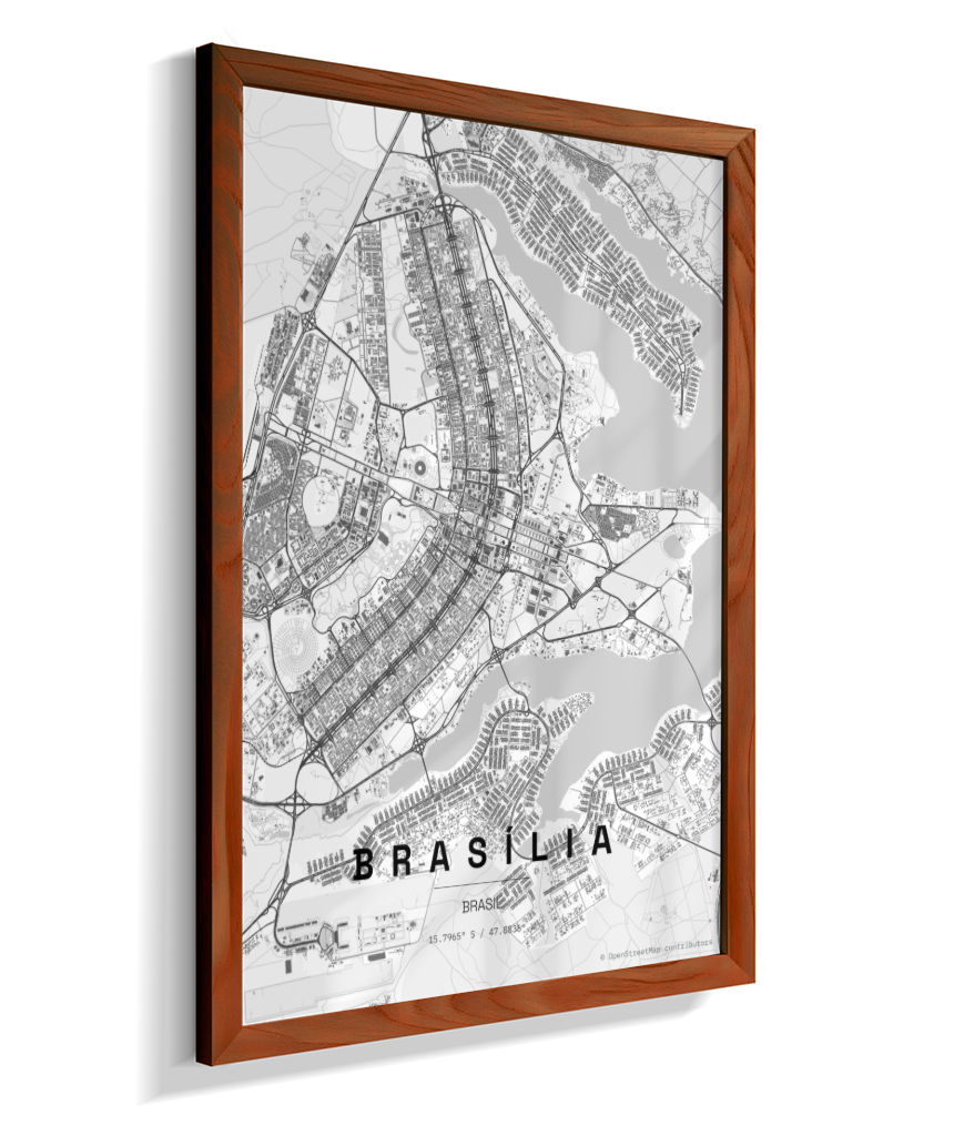 Quadro Vertical Mapa de Brasília