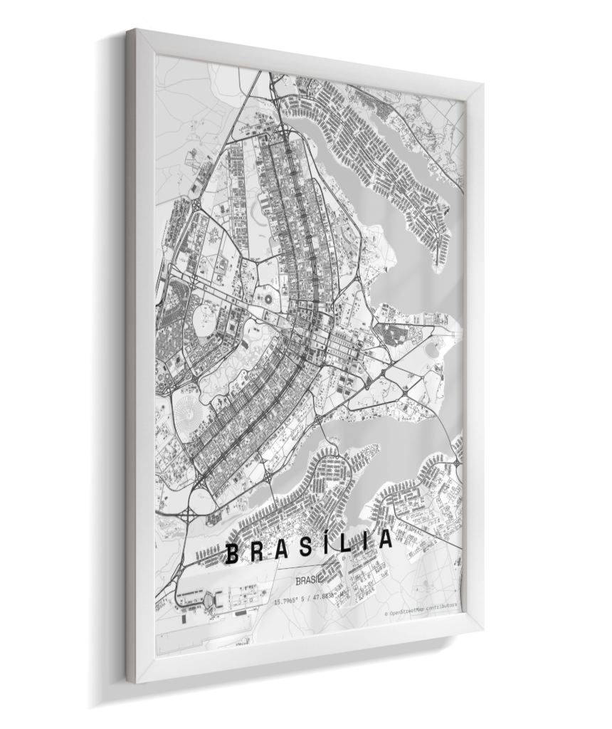 Quadro Vertical Mapa de Brasília