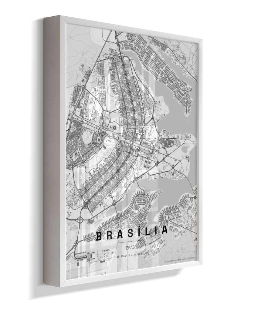Quadro Vertical Mapa de Brasília