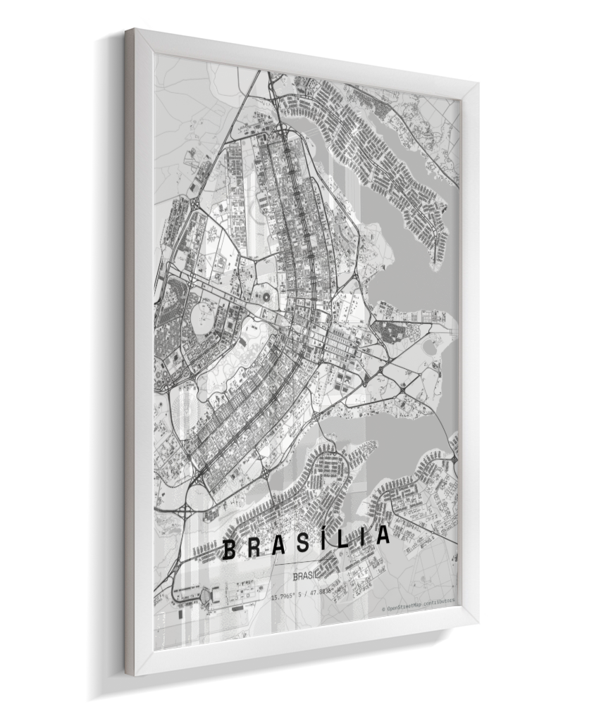 Quadro Vertical Mapa de Brasília