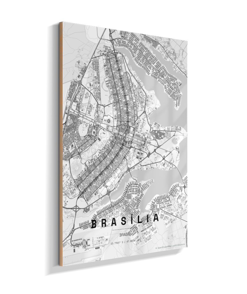 Quadro Vertical Mapa de Brasília