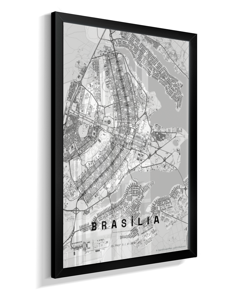 Quadro Vertical Mapa de Brasília
