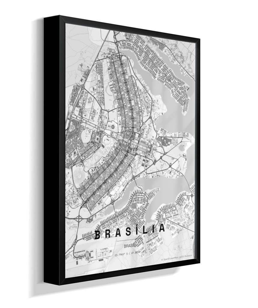 Quadro Vertical Mapa de Brasília