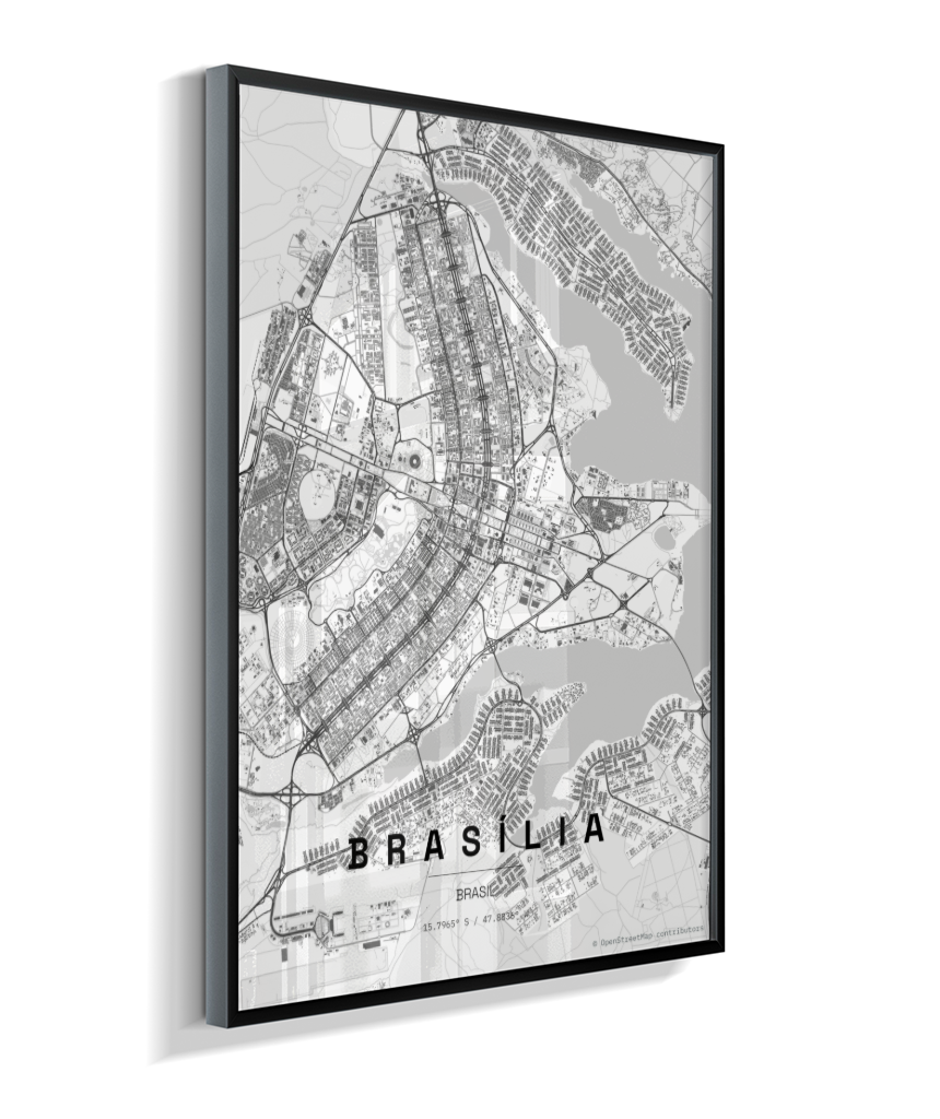 Quadro Vertical Mapa de Brasília