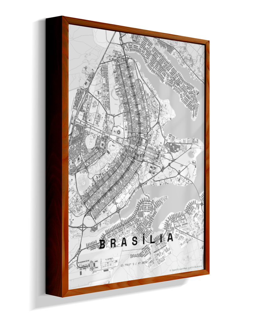 Quadro Vertical Mapa de Brasília
