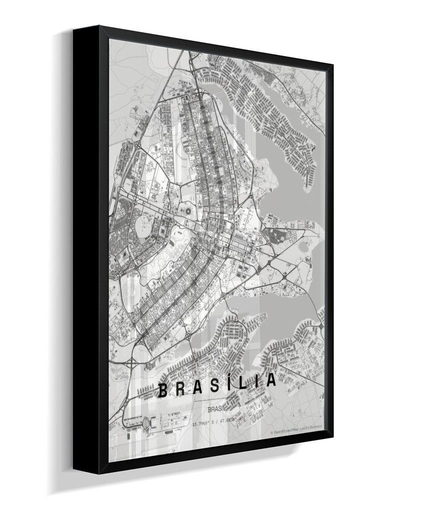 Quadro Vertical Mapa de Brasília