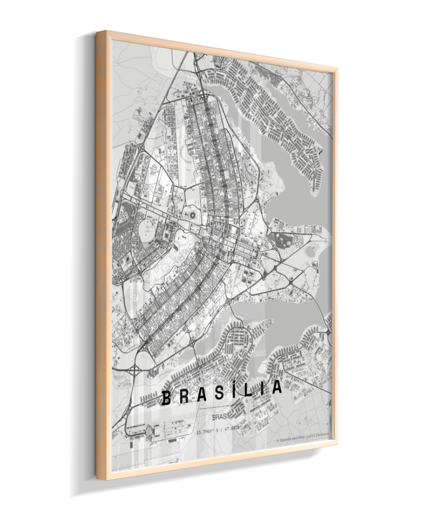 Quadro Vertical Mapa de Brasília