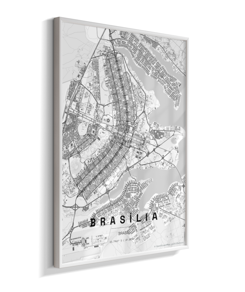 Quadro Vertical Mapa de Brasília