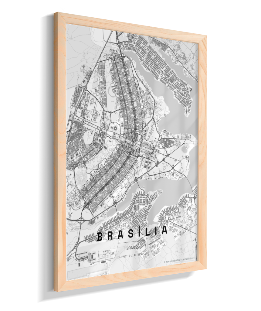 Quadro Vertical Mapa de Brasília