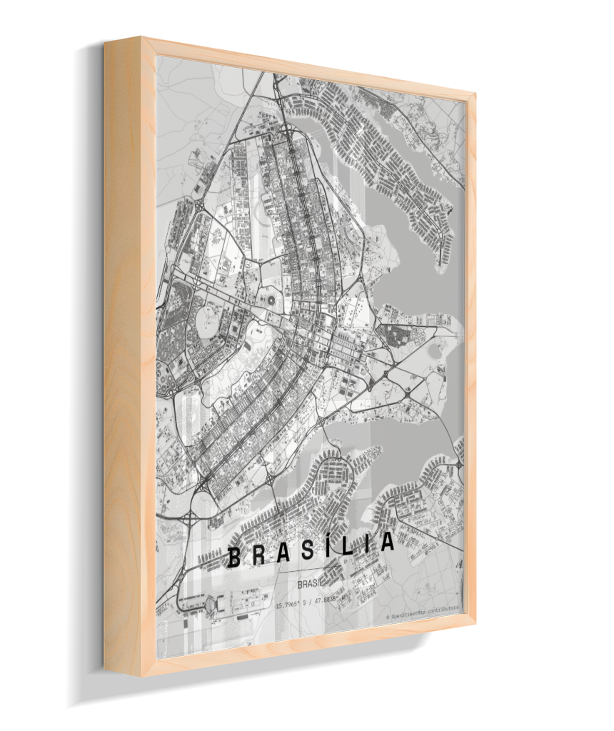 Quadro Vertical Mapa de Brasília