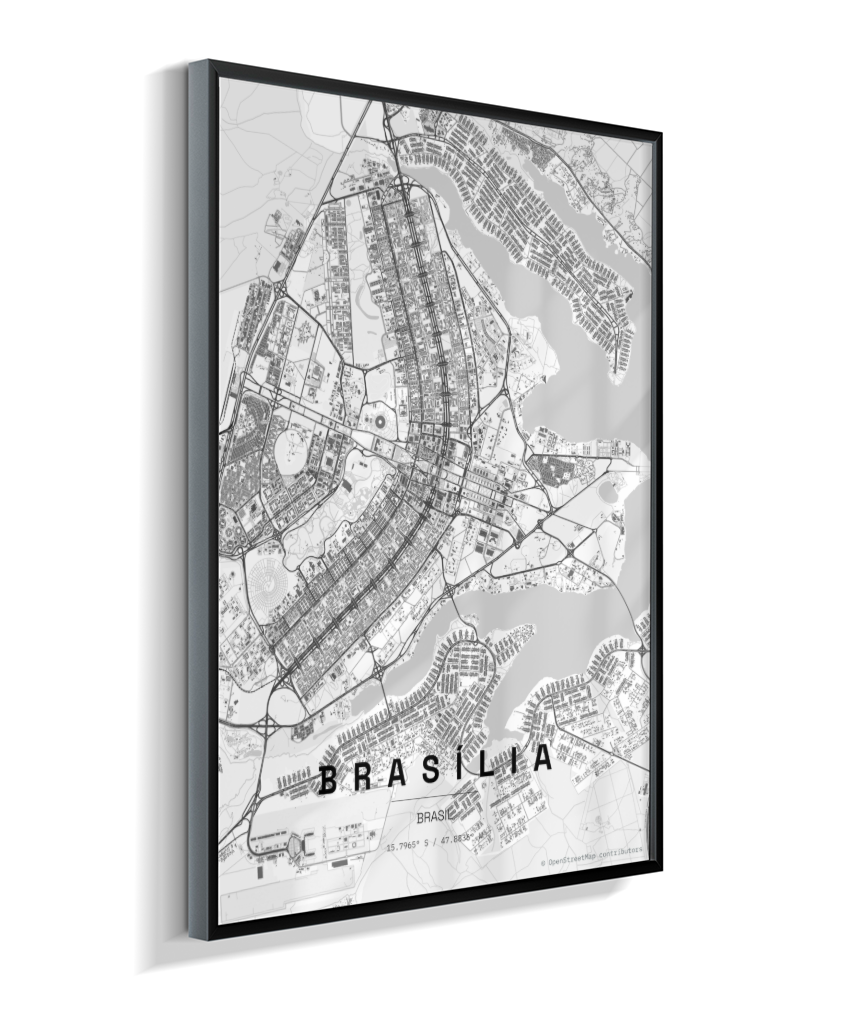 Quadro Vertical Mapa de Brasília