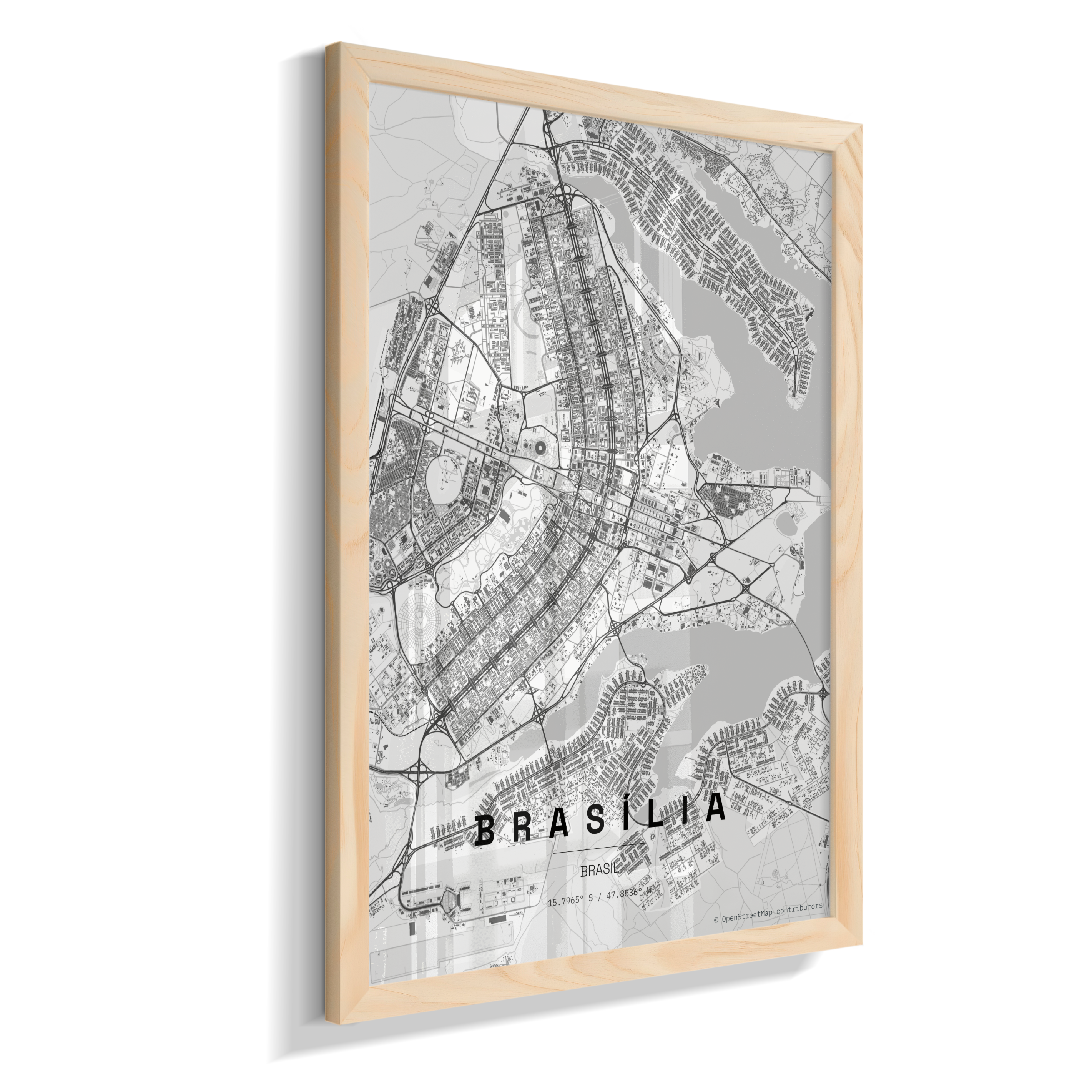 Quadro Vertical Mapa de Brasília
