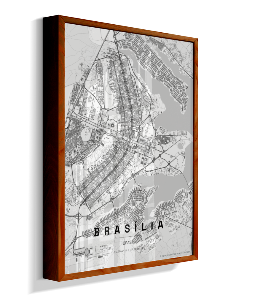 Quadro Vertical Mapa de Brasília