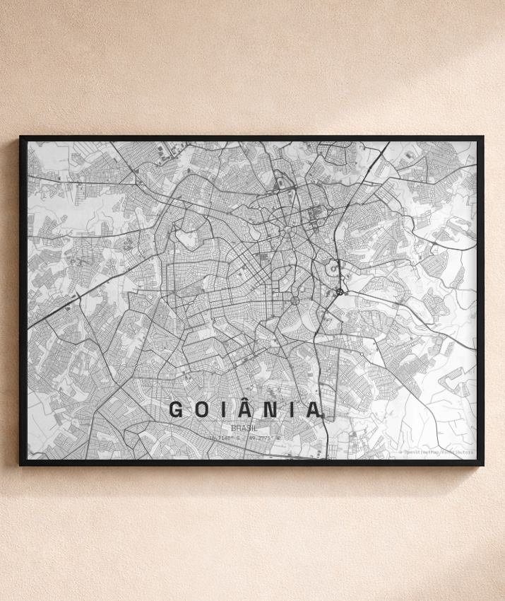 Quadro Horizontal Mapa de Goiânia