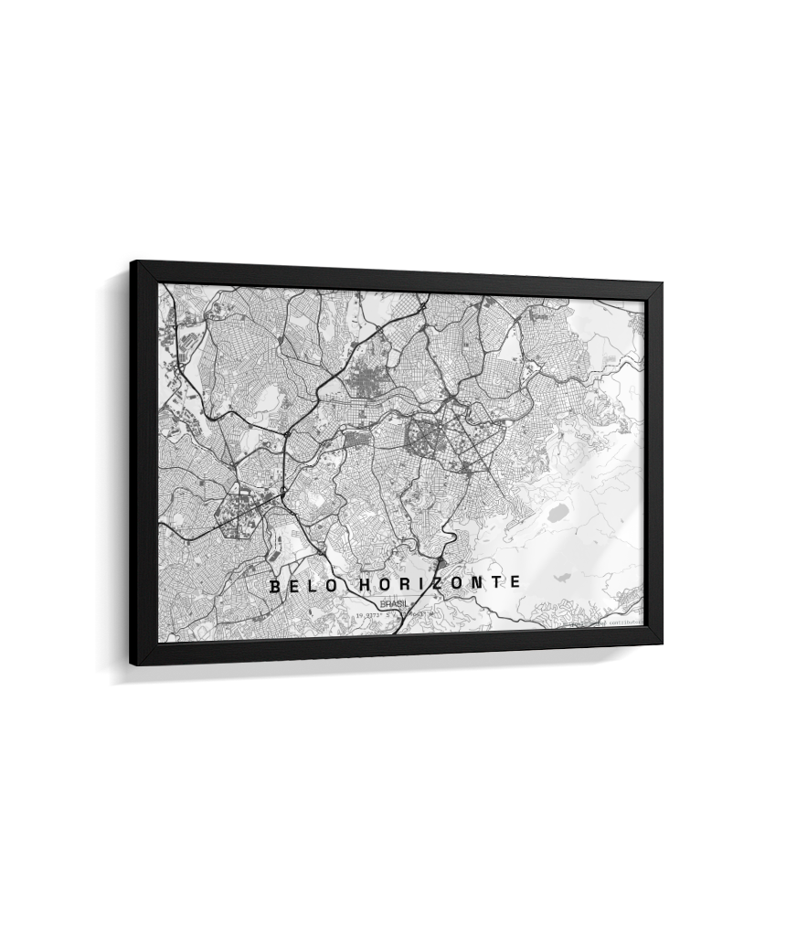 Quadro Mapa de Belo Horizonte - Horizontal