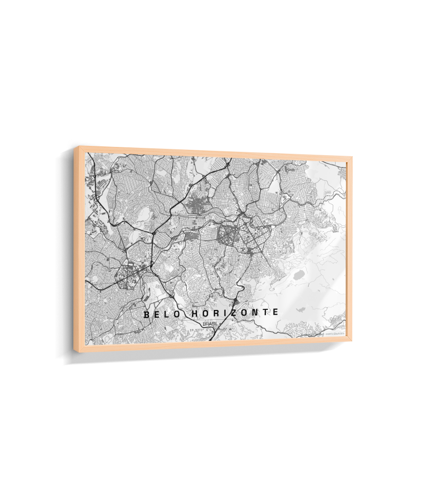 Quadro Mapa de Belo Horizonte - Horizontal