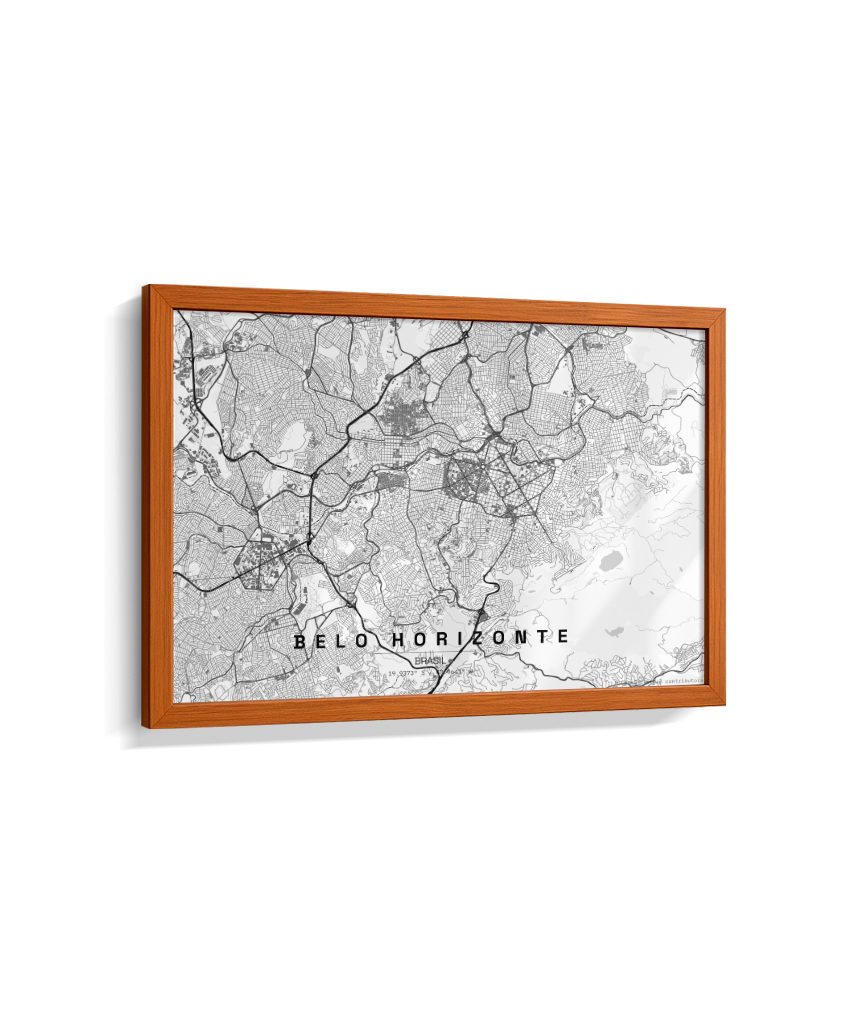 Quadro Mapa de Belo Horizonte - Horizontal