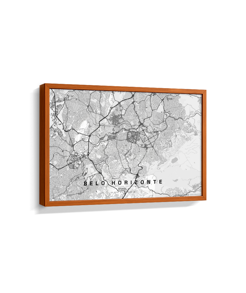 Quadro Mapa de Belo Horizonte - Horizontal