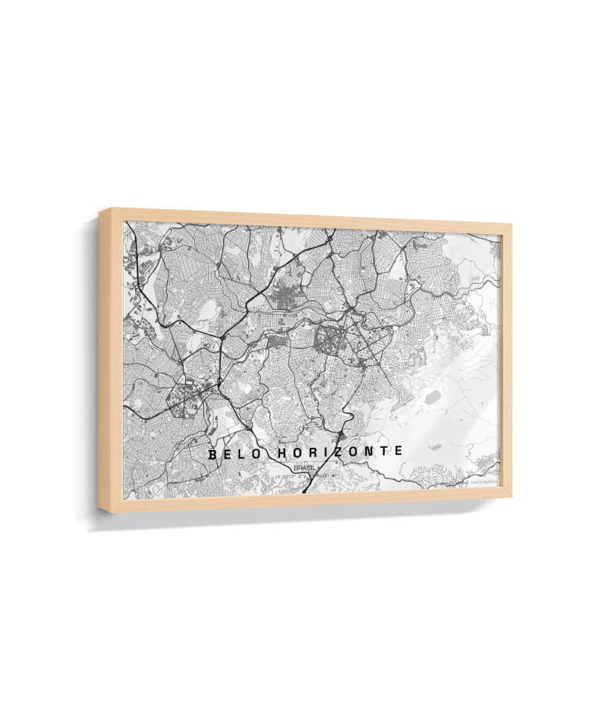 Quadro Mapa de Belo Horizonte - Horizontal
