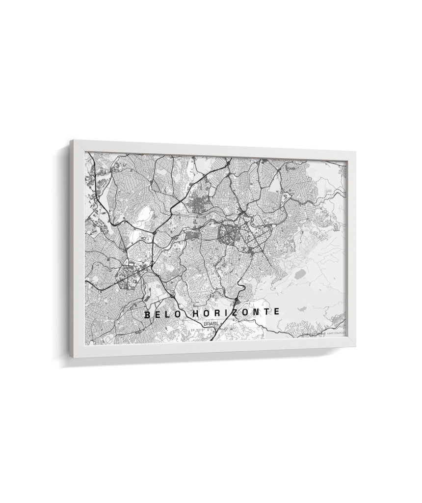 Quadro Mapa de Belo Horizonte - Horizontal