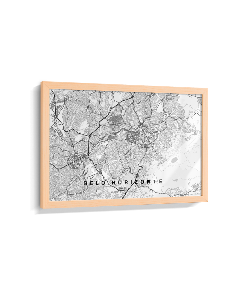 Quadro Mapa de Belo Horizonte - Horizontal