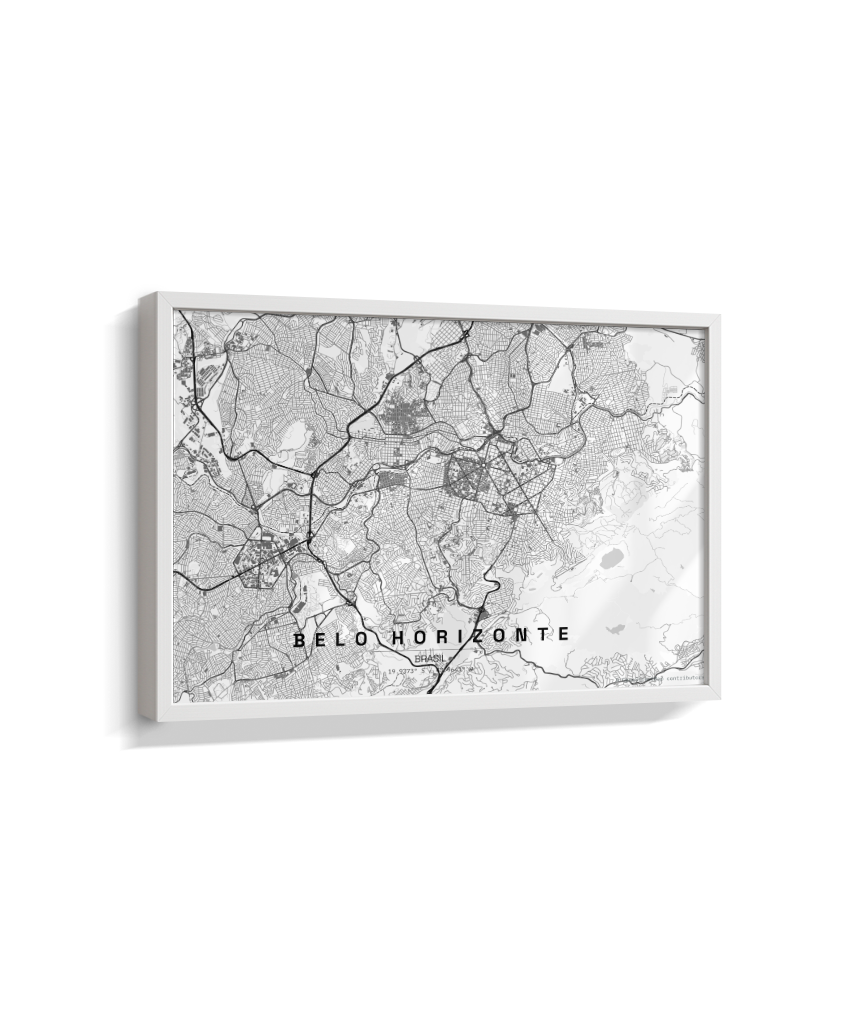 Quadro Mapa de Belo Horizonte - Horizontal
