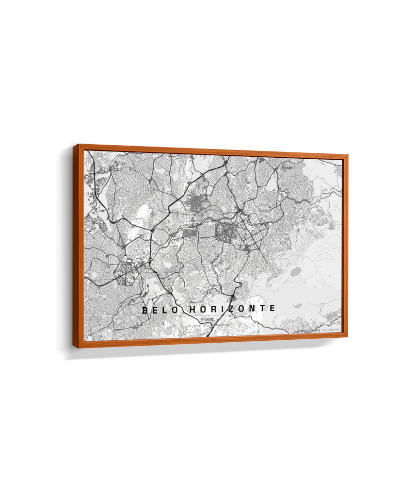 Quadro Mapa de Belo Horizonte - Horizontal