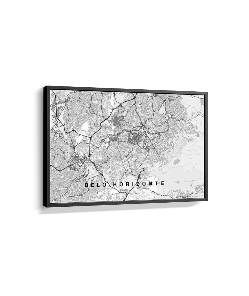 Quadro Mapa de Belo Horizonte - Horizontal
