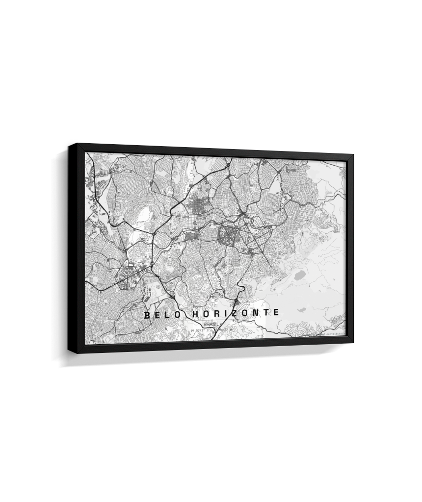 Quadro Mapa de Belo Horizonte - Horizontal