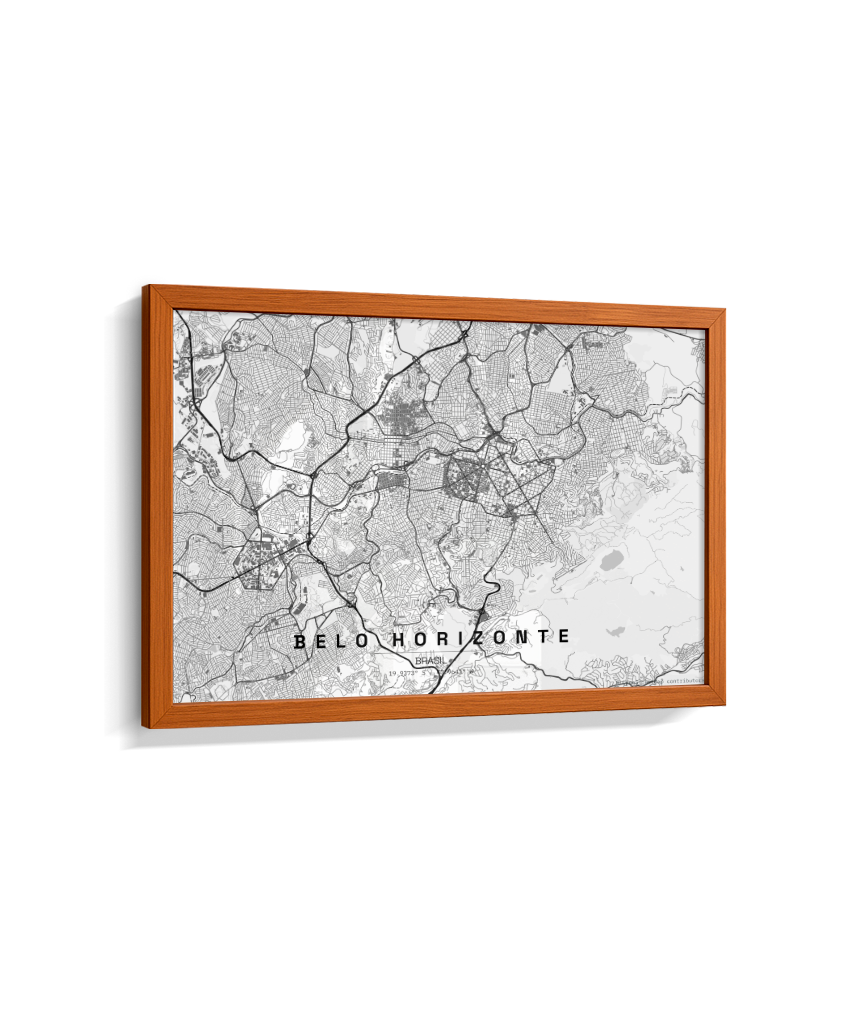 Quadro Mapa de Belo Horizonte - Horizontal