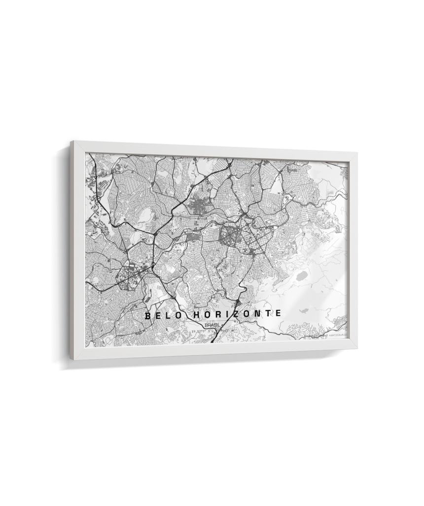 Quadro Mapa de Belo Horizonte - Horizontal