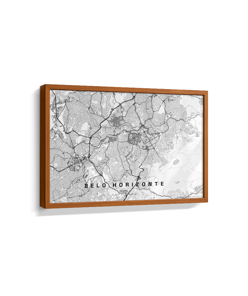 Quadro Mapa de Belo Horizonte - Horizontal