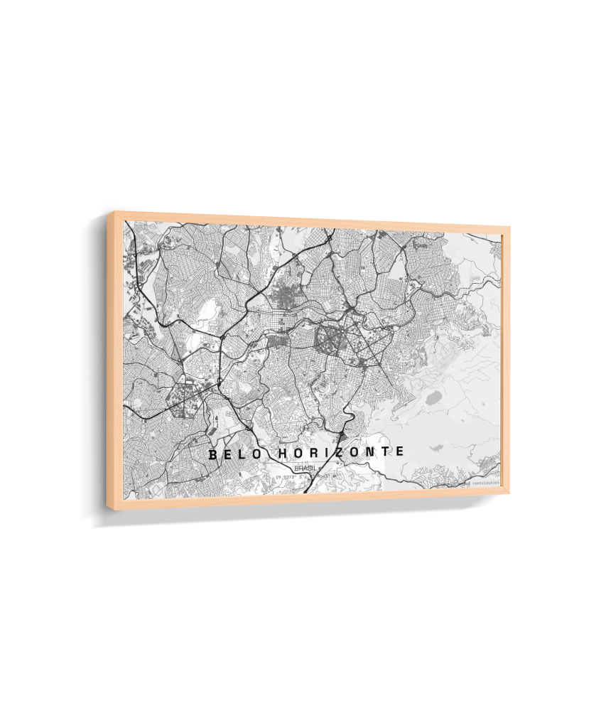 Quadro Mapa de Belo Horizonte - Horizontal