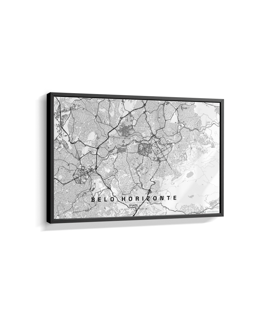 Quadro Mapa de Belo Horizonte - Horizontal