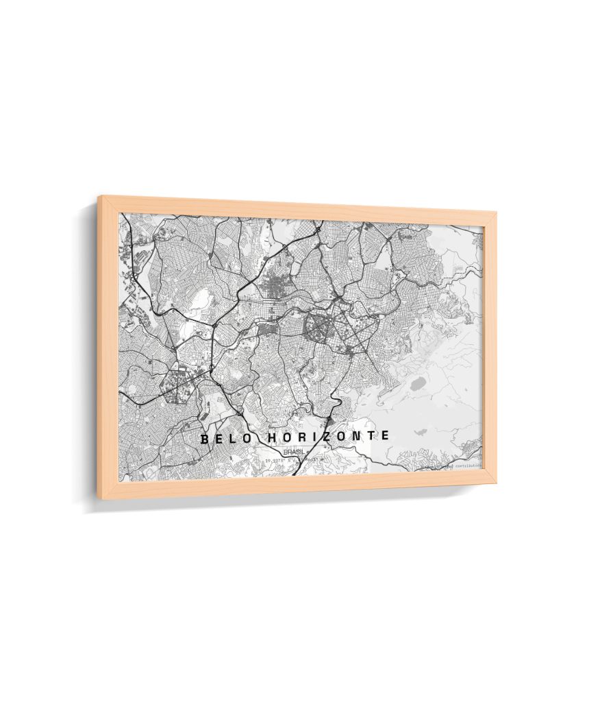 Quadro Mapa de Belo Horizonte - Horizontal