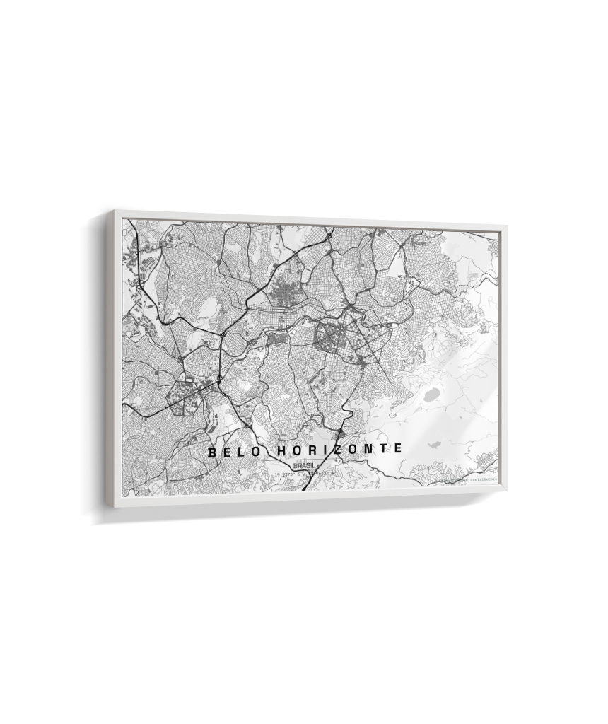 Quadro Mapa de Belo Horizonte - Horizontal