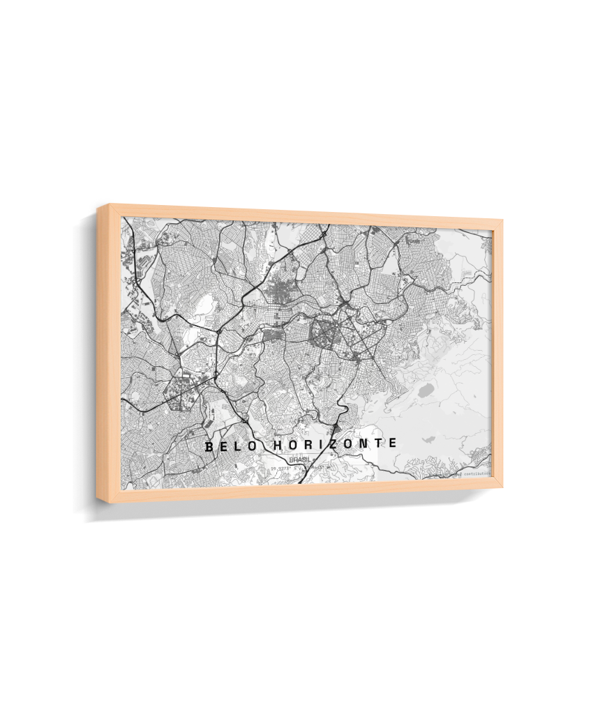 Quadro Mapa de Belo Horizonte - Horizontal