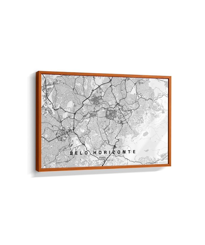 Quadro Mapa de Belo Horizonte - Horizontal