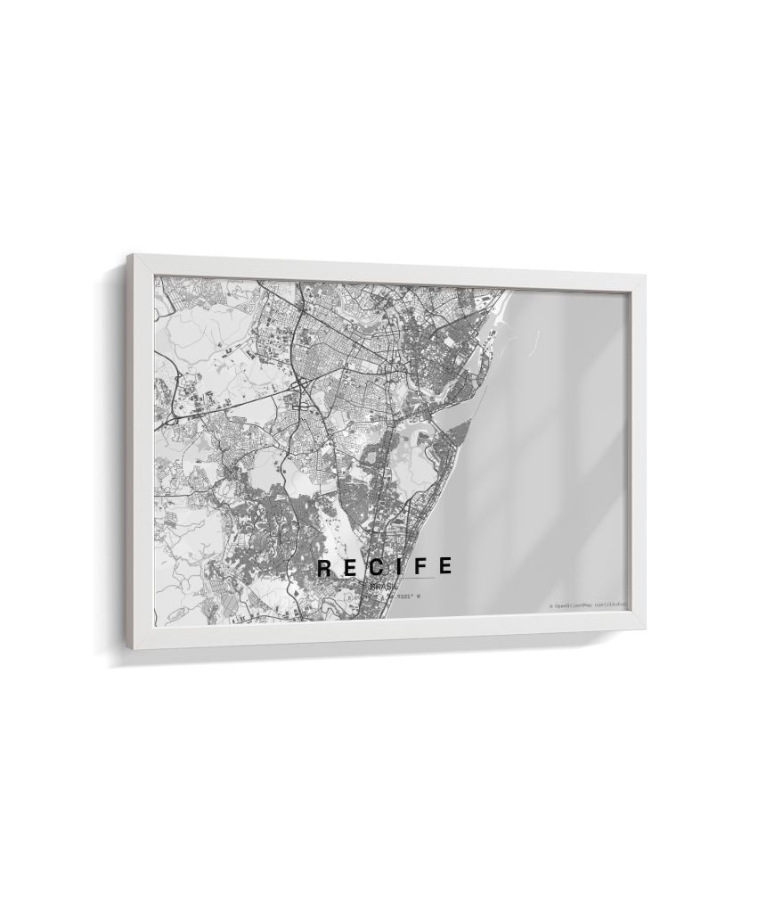 Quadro Mapa de Recife - Horizontal