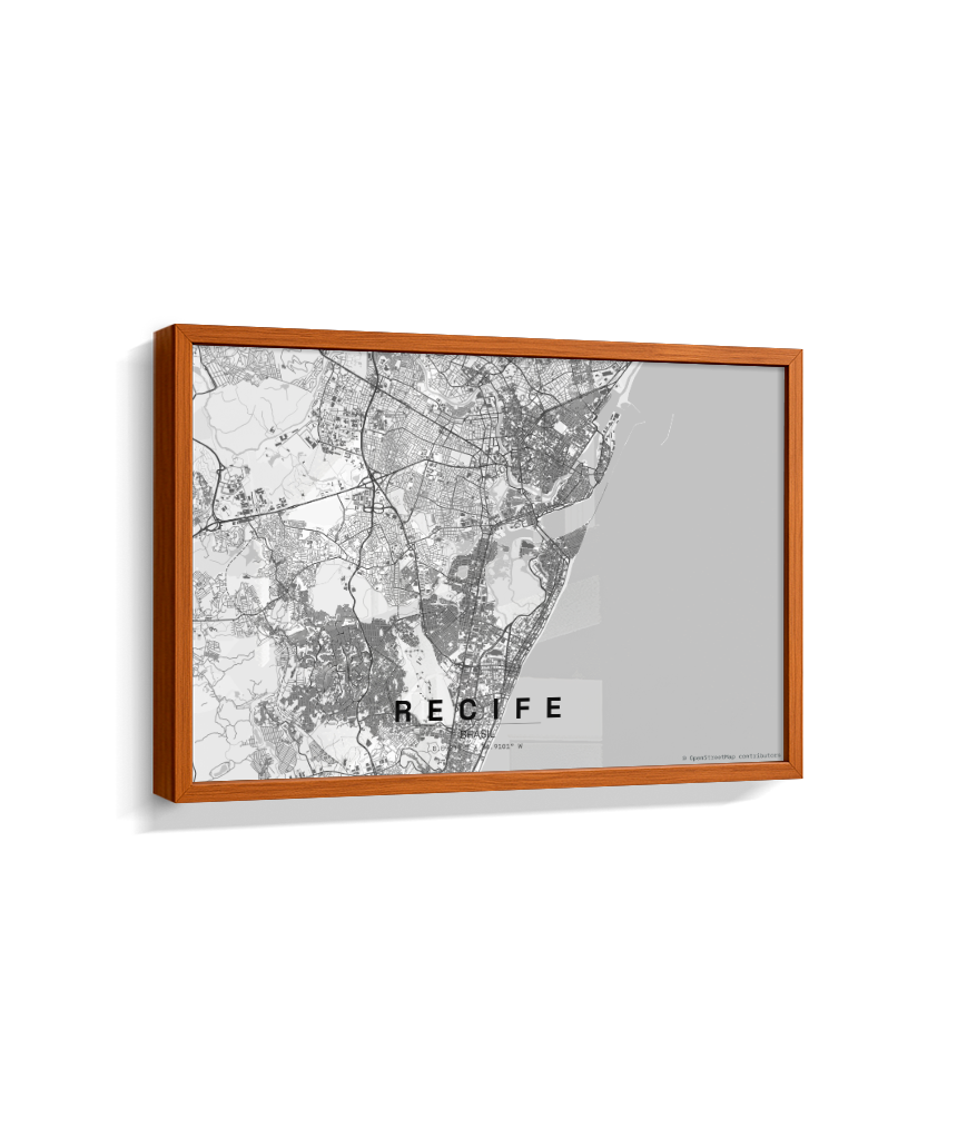 Quadro Mapa de Recife - Horizontal