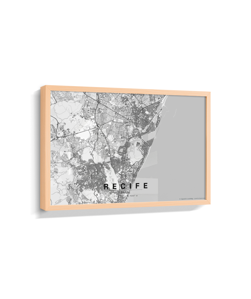 Quadro Mapa de Recife - Horizontal