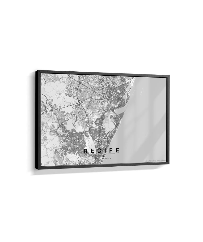 Quadro Mapa de Recife - Horizontal