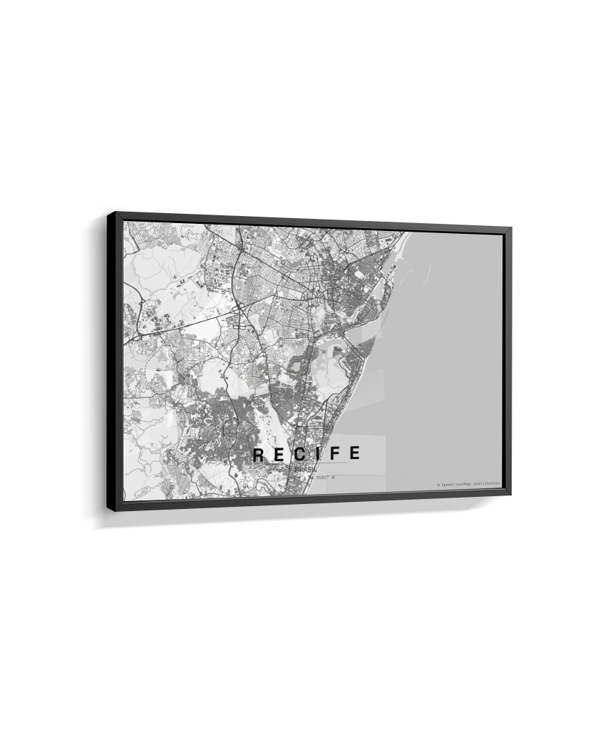 Quadro Mapa de Recife - Horizontal