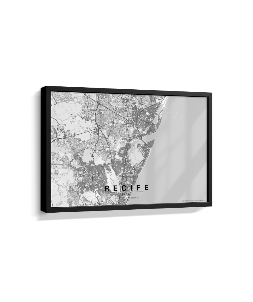 Quadro Mapa de Recife - Horizontal